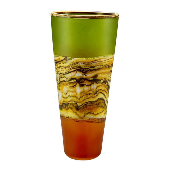 Translucent Strata Cone in lime and tangerine