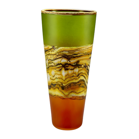 Translucent Strata Cone in lime and tangerine