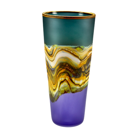 Translucent Strata Cone in sage and amethyst