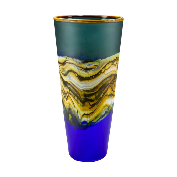Translucent Strata Cone in sage and cobalt