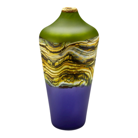 Translucent Strata Urn in lime and amethyst