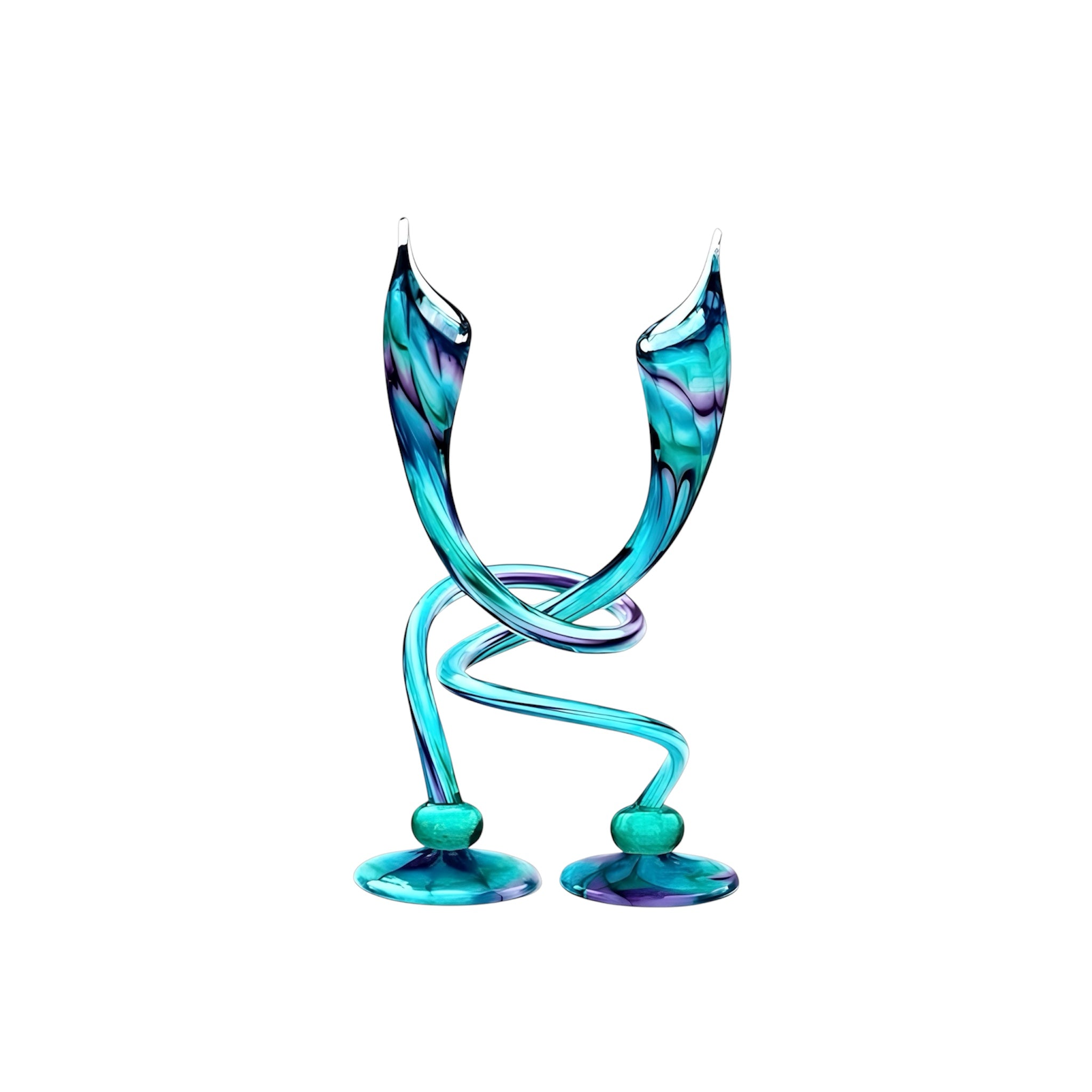 Turquoise Swirly Candle Sticks