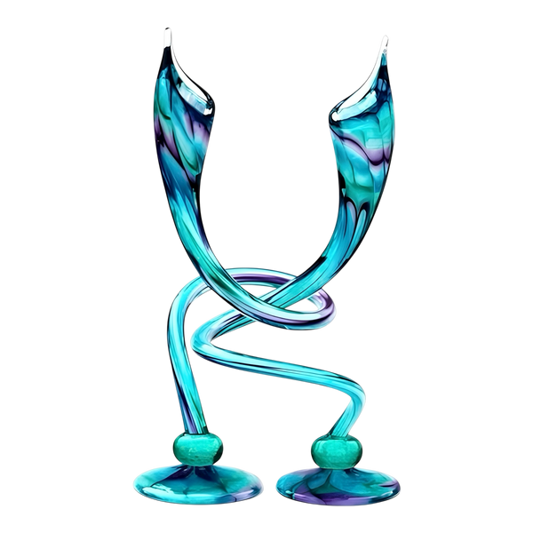 Turquoise Swirly Candle Sticks
