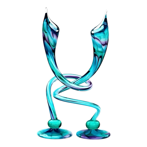 Turquoise Swirly Candle Sticks