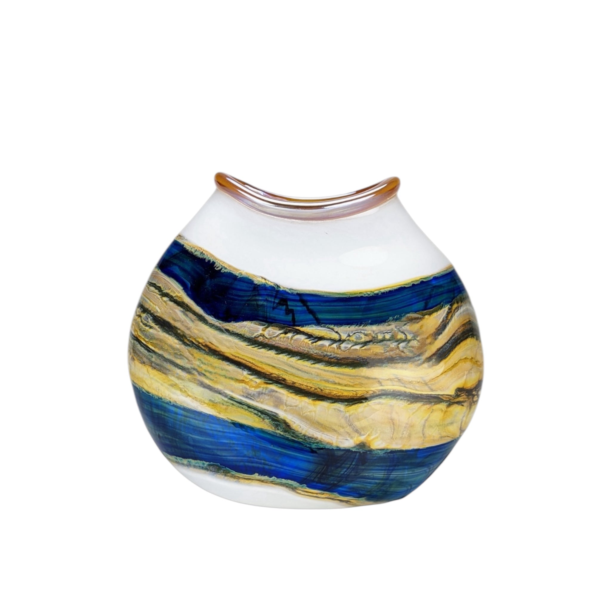 White Opal With Coastal Flatten Vessel