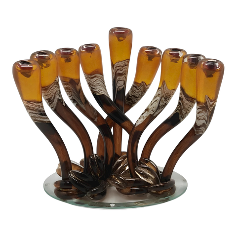Yellow Swirly Menorah