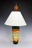 Amber Glass Finial Table Lamp - Handcrafted Sculpture Meets Functional Light