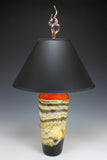 Amber Glass Finial Table Lamp - Handcrafted Sculpture Meets Functional Light