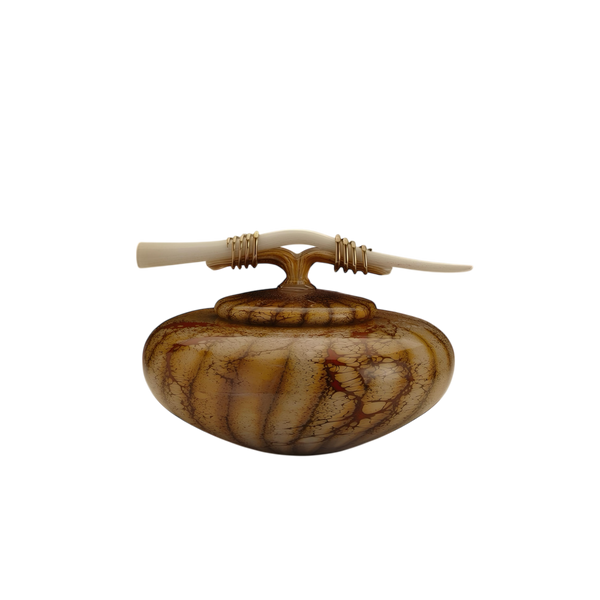 Batik Covered Bowl with Tied Bone Finial