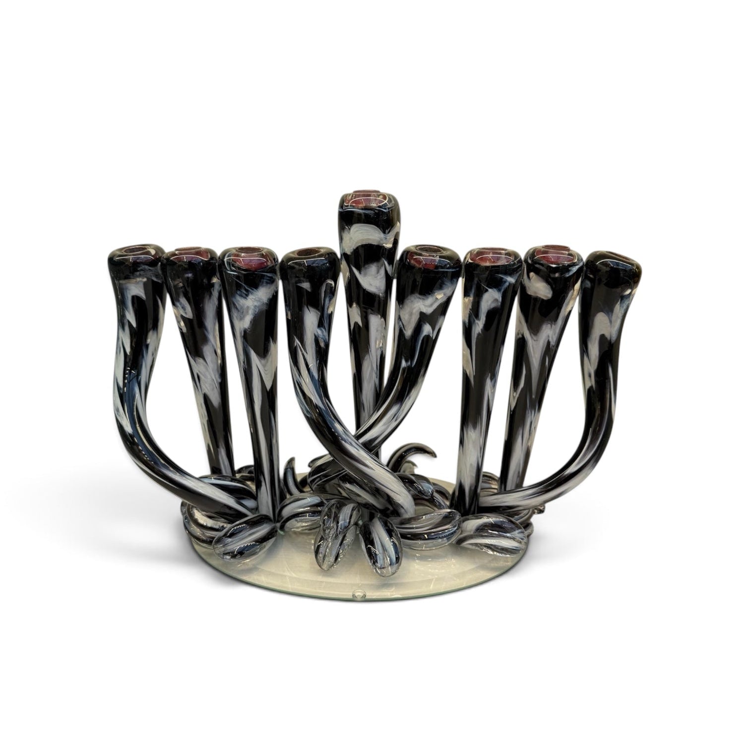 Black Swirly Menorah