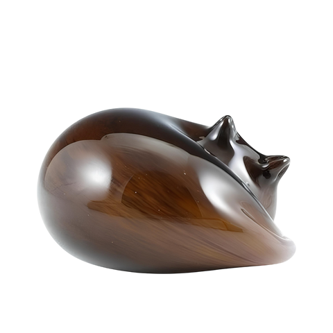 Sleeping Cat with Brown Body with Black Ticking