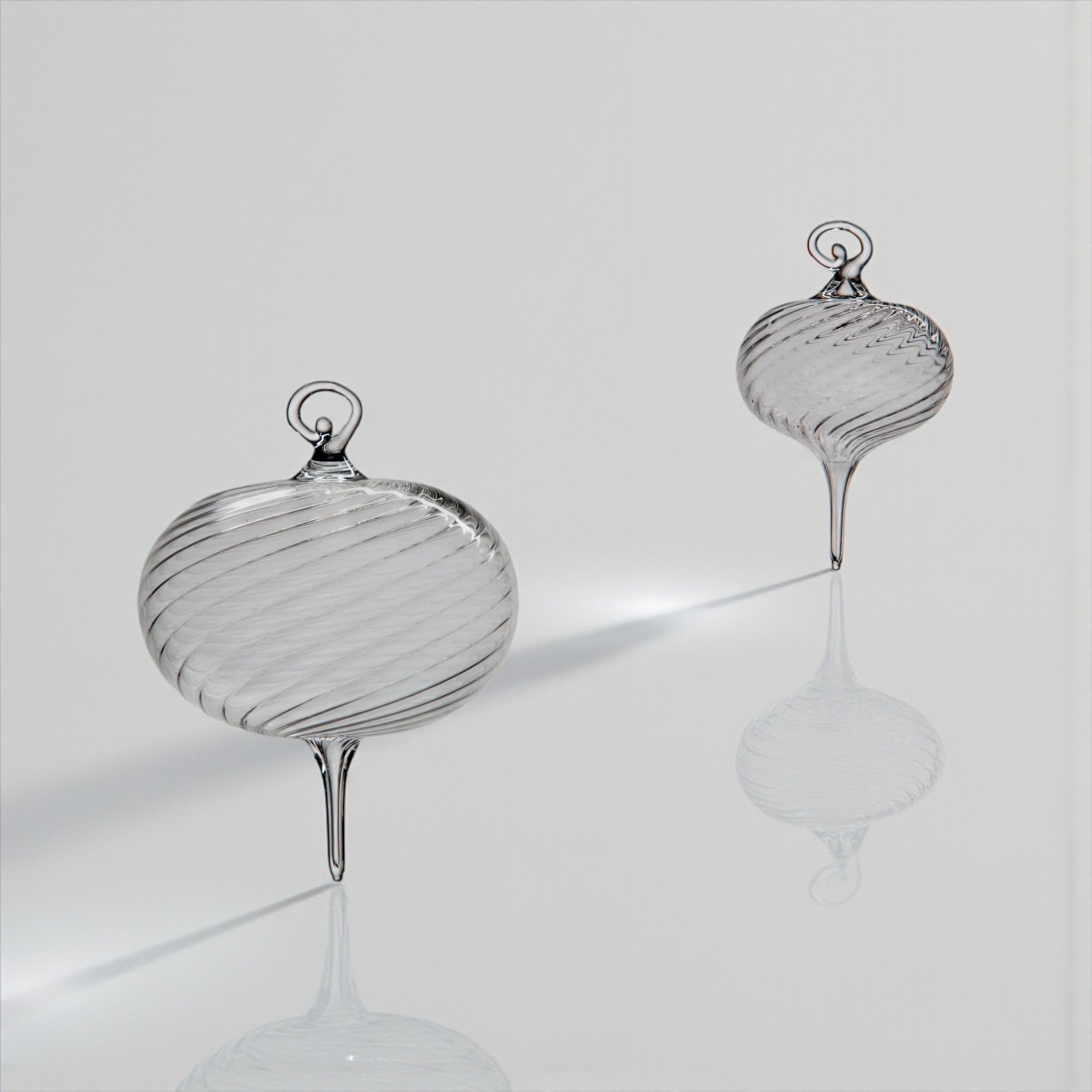 Clear Optic Twist Ornament – Hand-Blown Glass Ornament