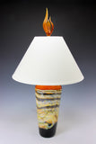 Amber Glass Finial Table Lamp - Handcrafted Sculpture Meets Functional Light
