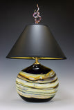Amethyst Glass Table Lamp - Handcrafted Sculpture Meets Functional Light