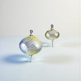 Silver Moon Stone Spiral Ornament – Hand-Blown Glass Ornament