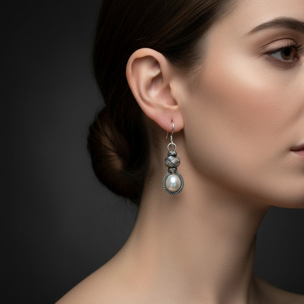 Hand Woven Silver Kazaz Earring