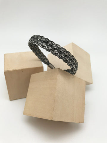 Hand Woven Silver Kazaz Bracelet Two-Tone Valentine's day gift