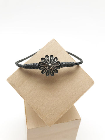 anodized silver flower bracelet valentines day gift