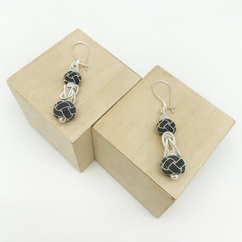 Hand Woven Silver Kazaz Earring Two-tone valentine's day gift