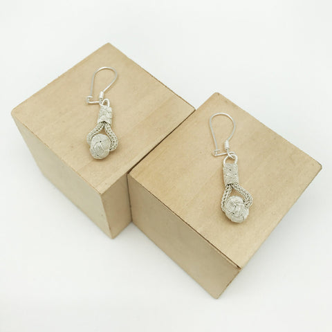 Hand Woven Silver Kazaz Earring Single-Tone Valentine's day gift