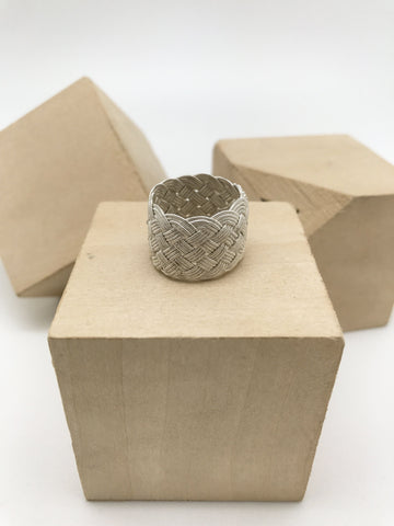 Hand Woven Silver Kazaz Ring single-Tone Valentine's day gift