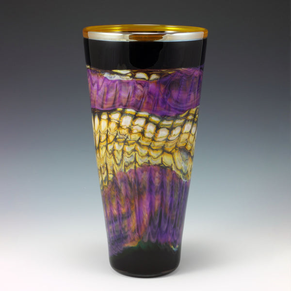 Amethyst and Black Opal Cone Vase
