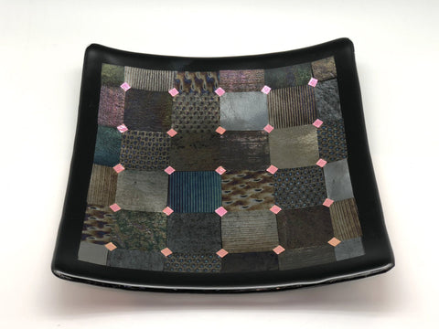 Fused Glass Plate - Patchwork Design