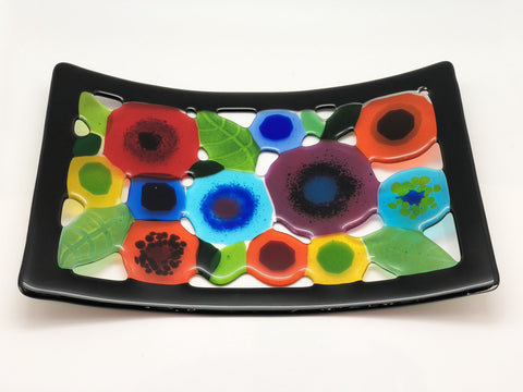 Spring Garden Tray with Black Border