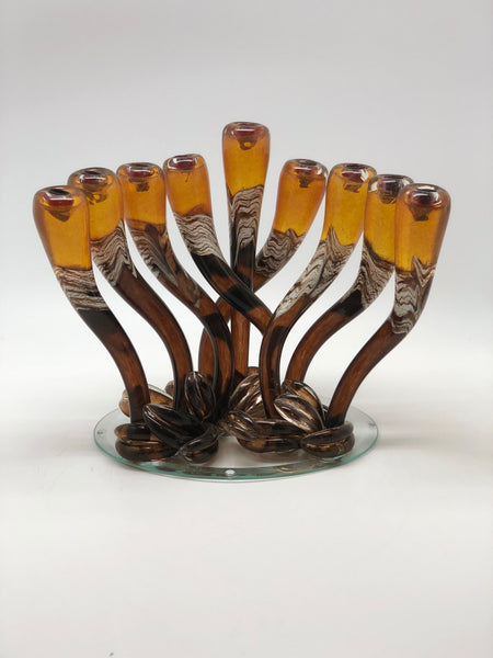 Yellow Swirly Menorah