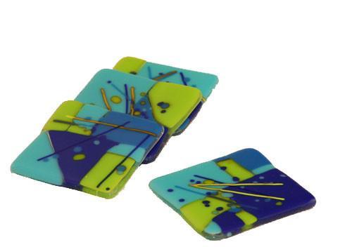 Blue Fused Glass Coasters