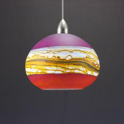 Round Strata Pendant in Ruby & Tangerine