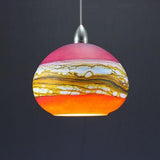 Round Strata Pendant in Ruby & Tangerine