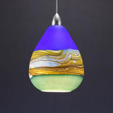 Teardrop Strata Pendant in Cobalt & Sage